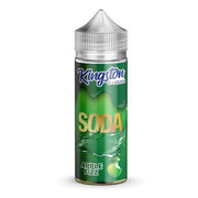 A 100ml bottle of Kingston Nicotine Free E Liquid with Apple Fizz flavor. The bottle is labeled prominently with the brand and flavor, and has a green and white color scheme.